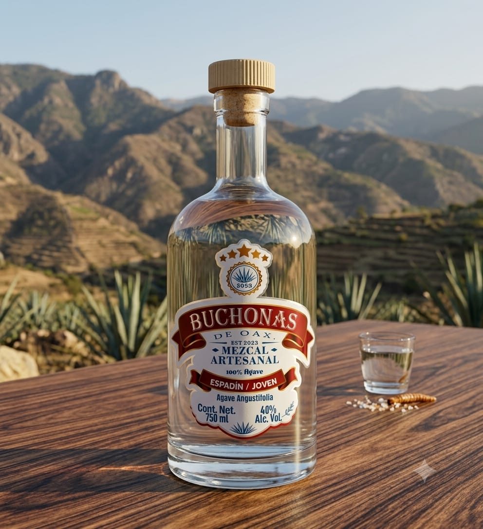 Botella de Mezcal Buchonas de Oaxaca Espadín